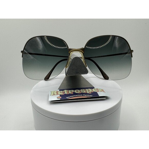 Vintage Oversize Sunglasses NOS G15 Gradient Lens Antique Bronze 70s-80s Retro main image 5